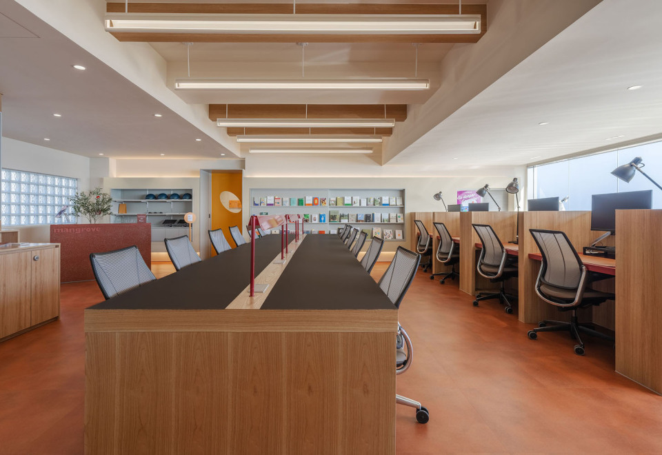 Rows of Smart task chairs in a commercial setting
