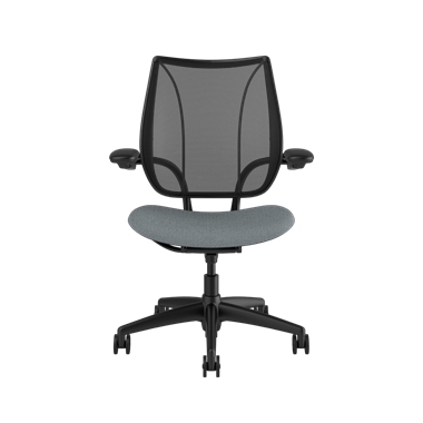 Liberty Task Chair, Monofilament Stripe Black Backrest, Corde 4 Medium Gray Seat Picture 2