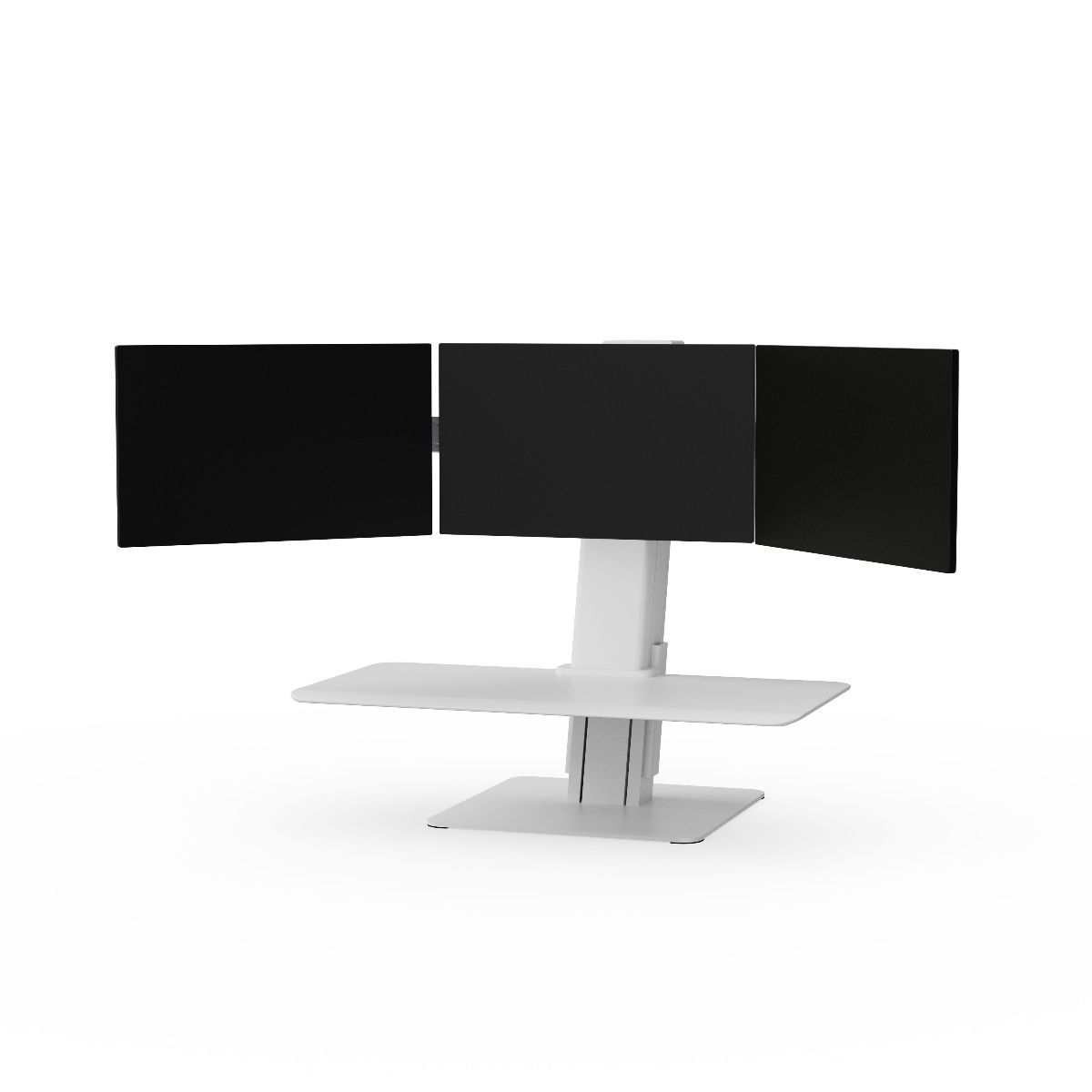 QuickStand Eco, Triple Monitor, White, Small MDF Platform