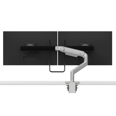 M8 Pro Dual Monitor Arm, Crossbar with Handle, Angled/Dynamic Links, Grey 100x 100mm VESA